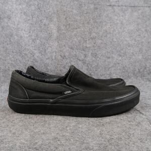 Vans Shoes Mens 8.5 Sneakers Classic Slip On Black Canvas Casual Skate Flat